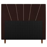 Cabeceira Casal King Size 195cm Linho Marrom - 3