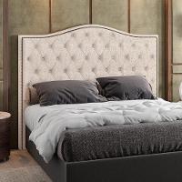 Cabeceira Cama Box Casal King 195 Cm P05 Grécia Linho Bege Claro - Lyam Decor - 5