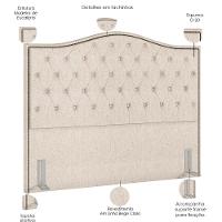 Cabeceira Cama Box Casal King 195 Cm P05 Grécia Linho Bege Claro - Lyam Decor - 6