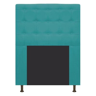 Cabeceira Estofada 90 Cm Solteiro Com Botonê Suede Azul