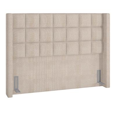 Cabeceira Cama Box Casal King 195Cm Pisa P02 Linho Bege Cru