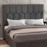 Cabeceira Cama Box Casal King 195Cm Órion P02 Linho Cinza - 5