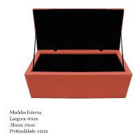 Kit Cabeceira Calçadeira Baú Estofada 90cm Solteiro Terracota