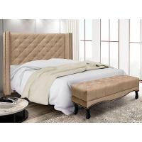 Kit Cabeceira E Calçadeira Recamier Queen 1,60M Suede Bege - 10