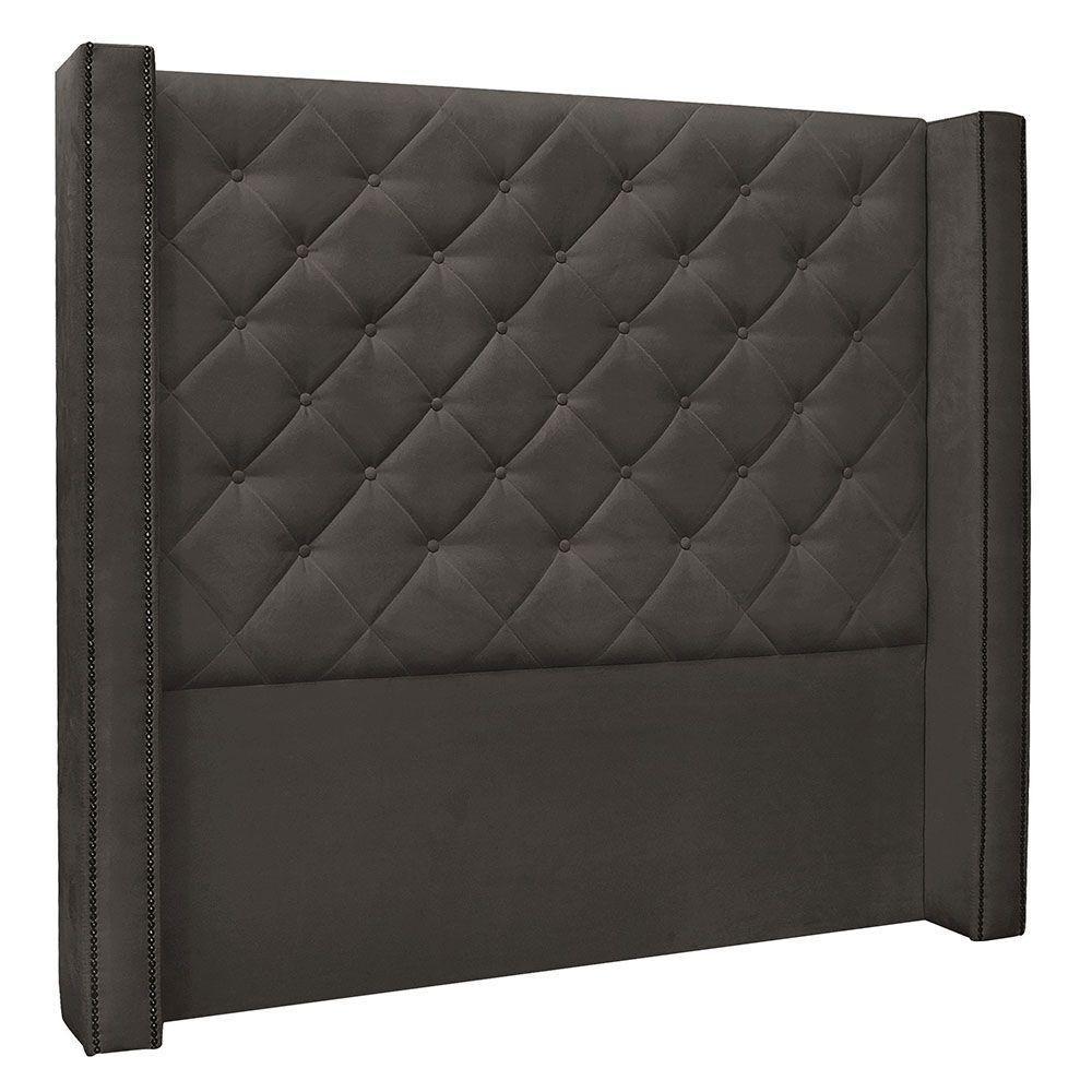 Kit Cabeceira E Calçadeira Recamier Queen 1,60M Suede Cinza - 6