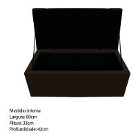 Kit Cabeceira Calçadeira Baú Estofada 90cm Solteiro Marrom