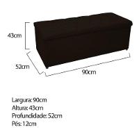 Kit Cabeceira Calçadeira Baú Estofada 90cm Solteiro Marrom - 8
