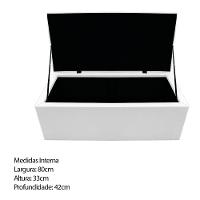 Kit Cabeceira Calçadeira Baú Estofada 90cm Solteiro Branco