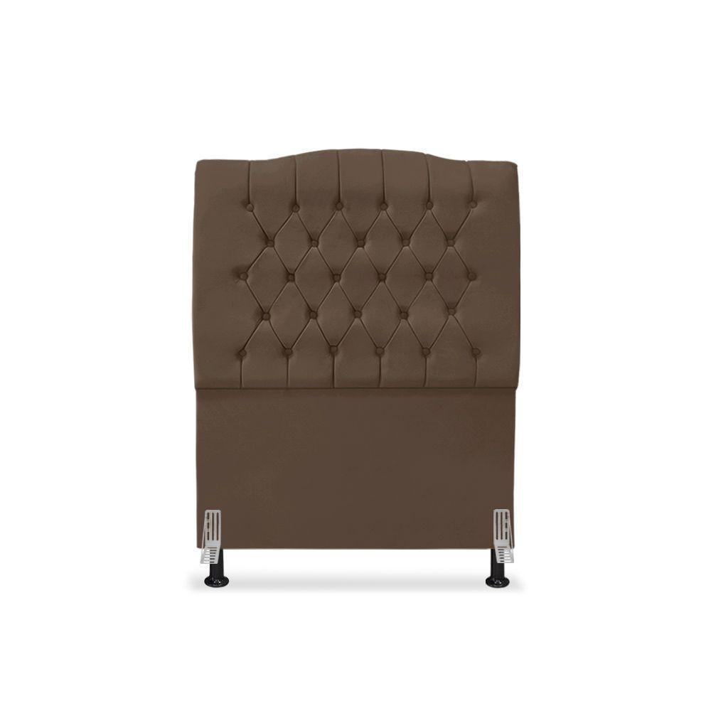 Cabeceira De Cama Box Solteiro 90 Cm Dunas - Veludo Marrom. - 2