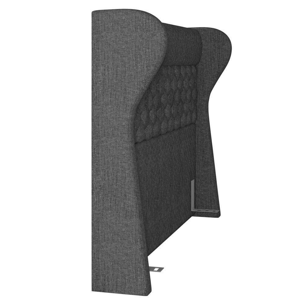 Cabeceira Cama Box Casal King 195Cm Trinidad P02 Linho Cinza - 3
