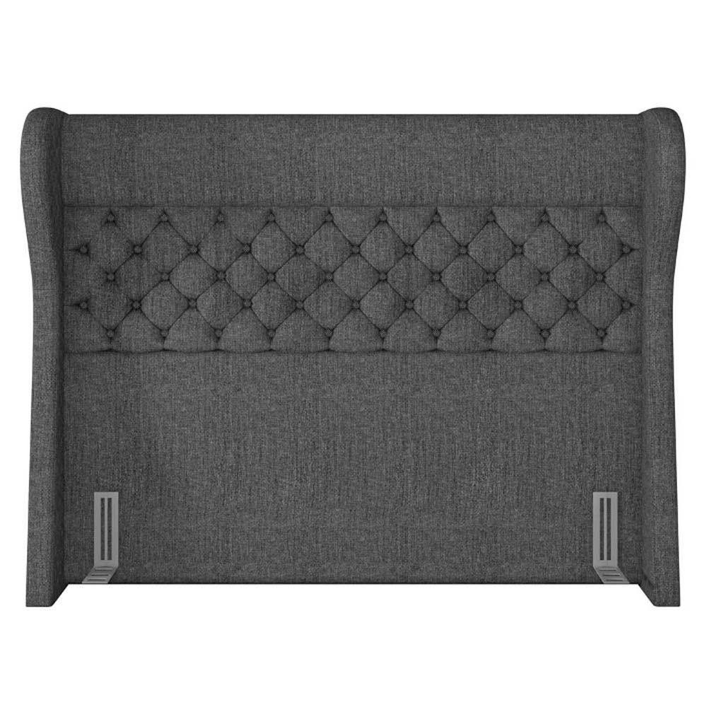 Cabeceira Cama Box Casal King 195Cm Trinidad P02 Linho Cinza - 5