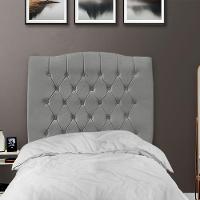 Cabeceira De Cama Box Solteiro 90 Cm Dunas - Veludo Cinza Grafite.