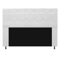 Kit Cabeceira Calçadeira Baú Estofada 140cm Casal Branco - 7