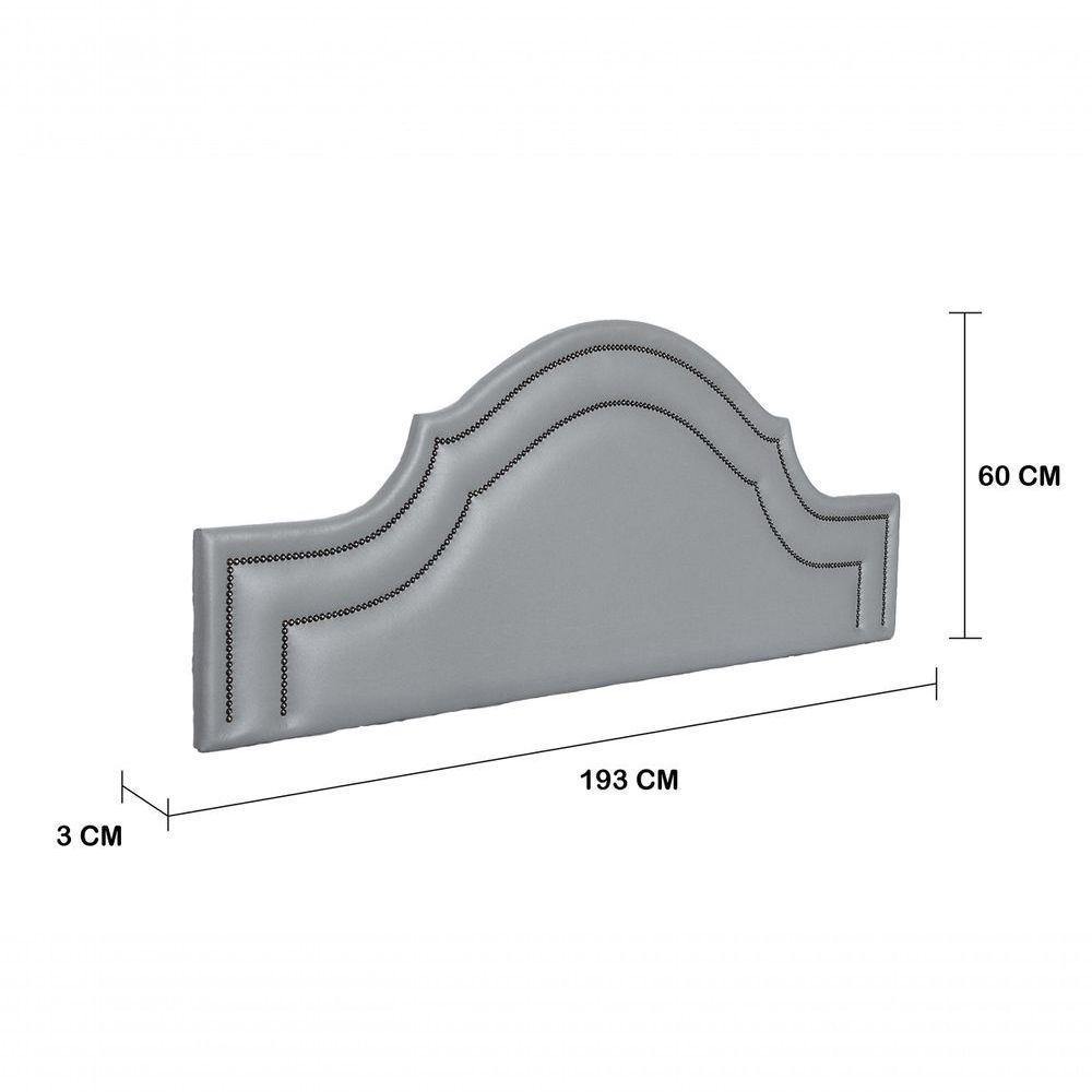 Cabeceira King Luxo 193x60 Courino Cinza Tachas Fumê - 3