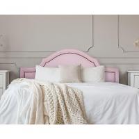 Cabeceira Queen Luxo 160x60 Courino Rosa Tachas Fumê - 1