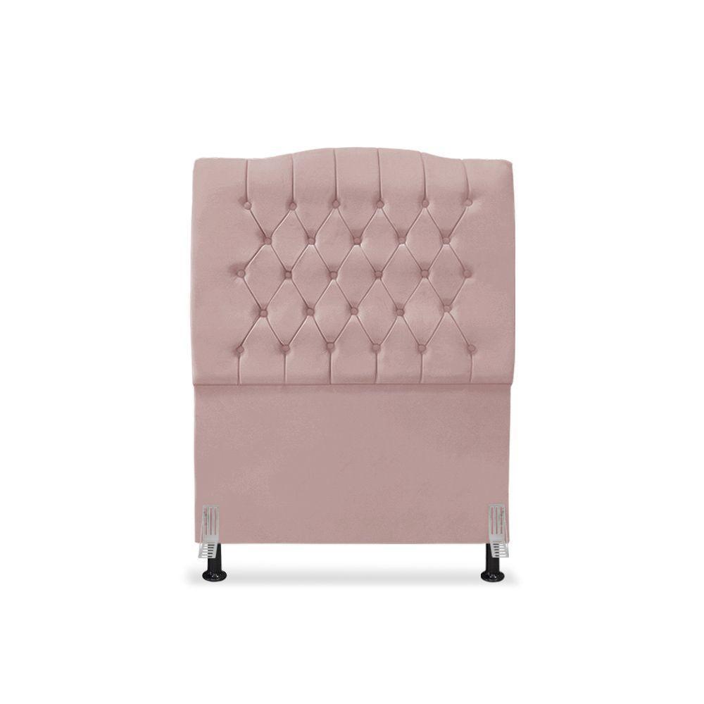 Cabeceira De Cama Box Solteiro 90 Cm Dunas - Veludo Rose. - 2