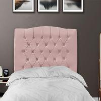 Cabeceira De Cama Box Solteiro 90 Cm Dunas - Veludo Rose. - 3