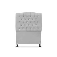 Cabeceira De Cama Box Solteiro 90 Cm Dunas - Veludo Cinza. - 2