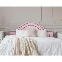 Cabeceira King Luxo 193x60 Courino Rosa Tachas Fumê - 1