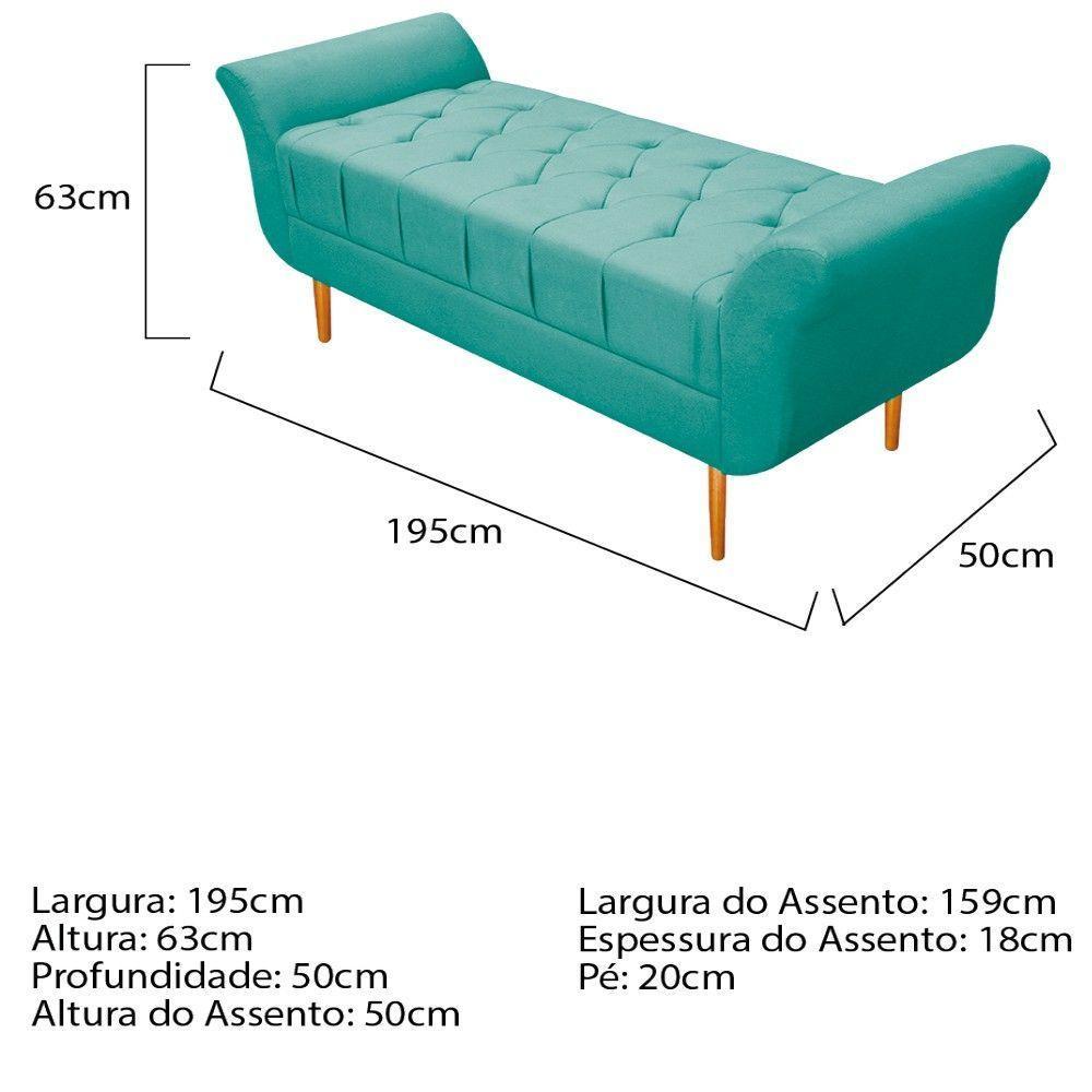 Kit Cabeceira Lady Recamier Ari 195cm King Azul - 5