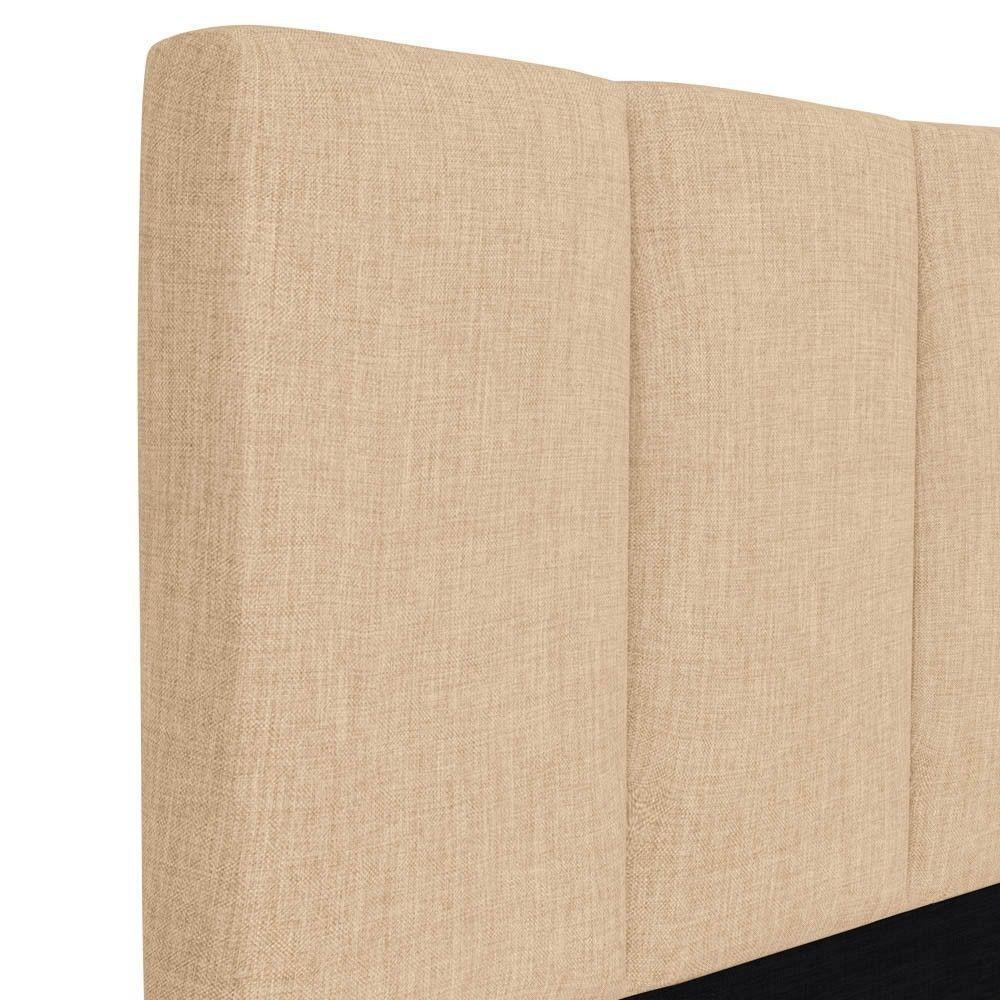 Cabeceira Cama Box Solteiro 90cm Pérola W01 Linho Bege Escuro - Mpozenato - 5