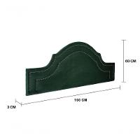 Cabeceira Queen Luxo 160x60 Veludo Verde Tachas Fumê - 3