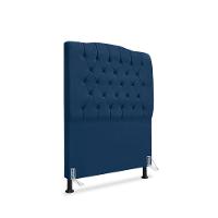 Cabeceira De Cama Box Solteiro 90 Cm Dunas - Veludo Azul Marinho. - 1