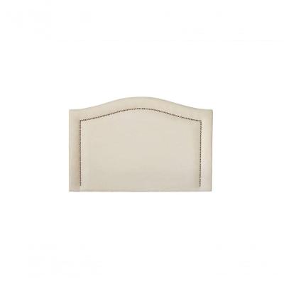 Cabeceira Solteiro 90x60 Suede Off White Tachas Prata
