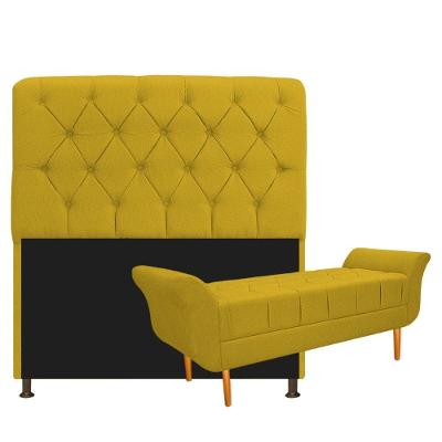 Kit Cabeceira Lady Recamier Ari 195cm King Amarelo