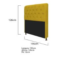 Kit Cabeceira Lady Recamier Ari 195cm King Amarelo
