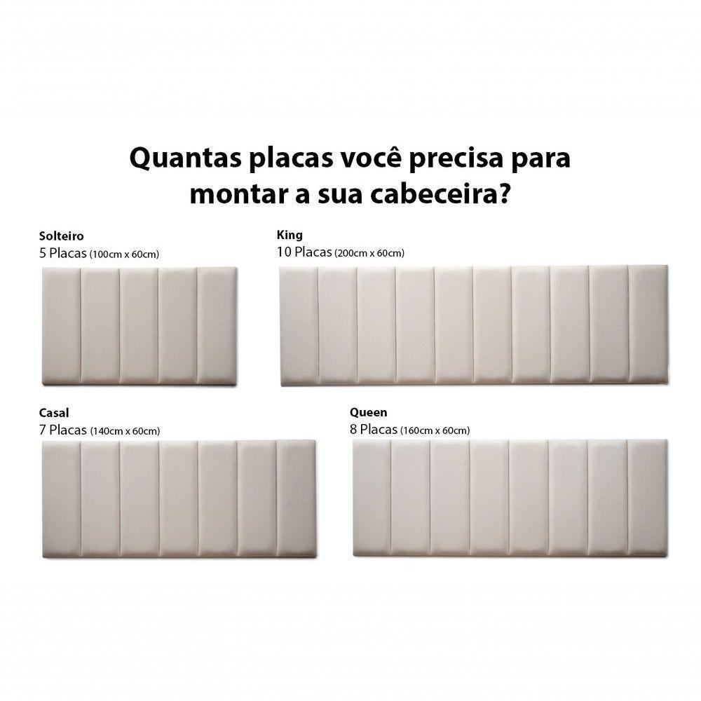 Placas Cabeceira Queen 160cm X 60cm 8 Placas Suede Off White - 5