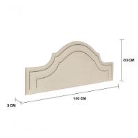Cabeceira Casal Luxo 140x60 Suede Off White Tachas Prata - 3