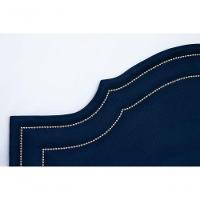 Cabeceira King Luxo 193x60 Suede Azul Tachas Prata