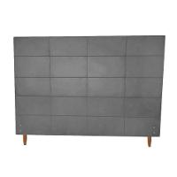 Cabeceira Larissa Para Colchão De 1,93 Mt-Suede Grafite - 1