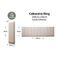 Placas Cabeceira King 200cm X 60cm 10 Placas Suede Off White - 2