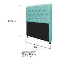 Kit Cabeceira Lady Recamier Félix 90cm Solteiro Azul - 2