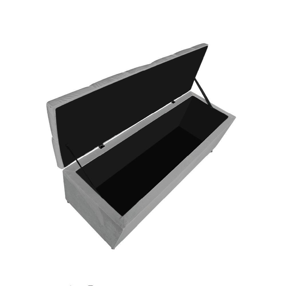 Kit Cabeceira Calçadeira Liverpool 160cm Queen Cinza - 3