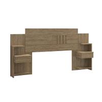 Cabeceira Casal Extensível Com 2 Mesas De Apoio ônix Decibal Wood - 3