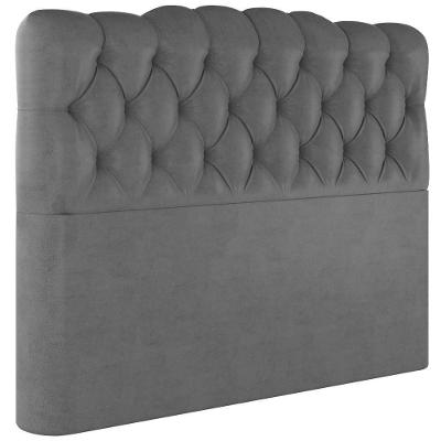 Cabeceira Queen 158 Cm Milan Veludo Cinza Soon Cinza