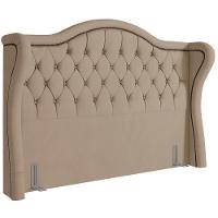 Cabeceira Cama Box Casal King 195cm P05 Lisboa Veludo Bege - 1