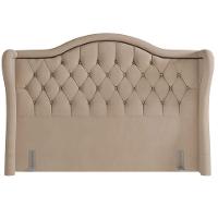 Cabeceira Cama Box Casal King 195cm P05 Lisboa Veludo Bege - 3