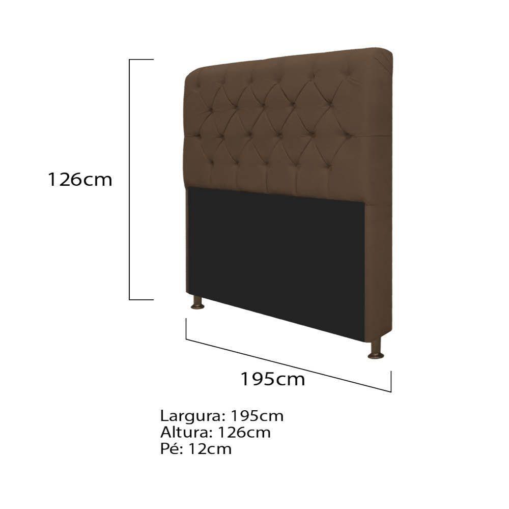 Kit Cabeceira Lady Recamier Félix 195cm King Marrom - 2