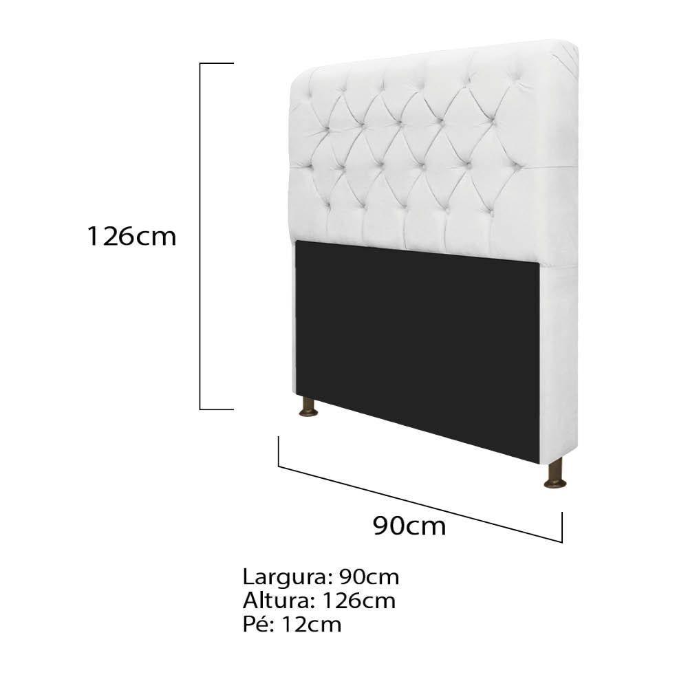 Kit Cabeceira Lady Recamier Félix 90cm Solteiro Branco - 2