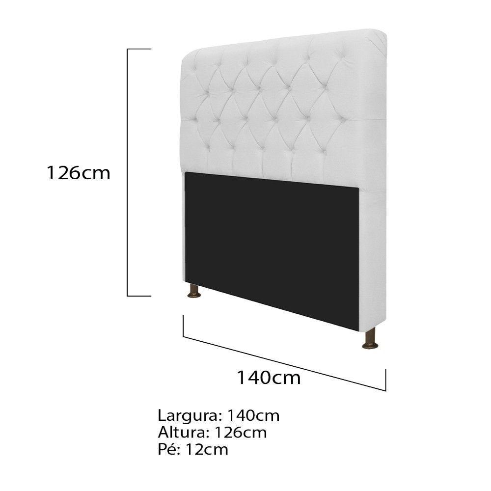 Kit Cabeceira Lady Recamier Ari 140cm Casal Branco - 2