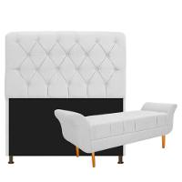 Kit Cabeceira Lady Recamier Ari 140cm Casal Branco - 1