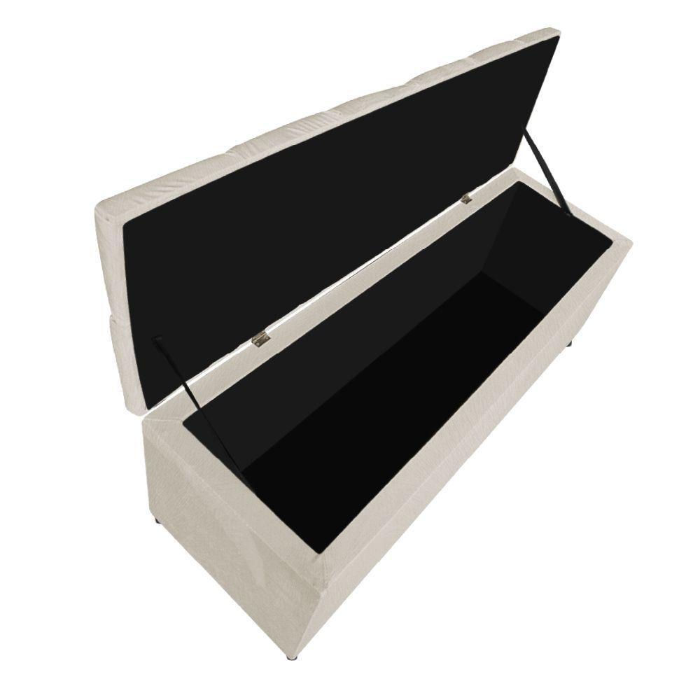 Kit Cabeceira Calçadeira Liverpool 90cm Solteiro Bege - 5