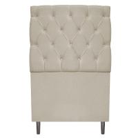 Kit Cabeceira Calçadeira Liverpool 90cm Solteiro Bege