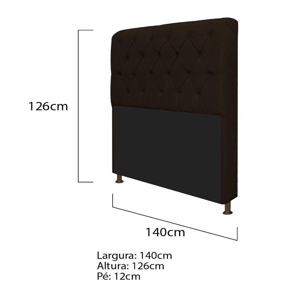 Kit Cabeceira Lady Recamier Ari 140cm Casal Marrom - 3
