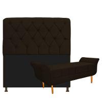 Kit Cabeceira Lady Recamier Ari 140cm Casal Marrom - 1