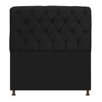 Kit Cabeceira Lady Recamier Félix 90cm Solteiro Preto - 6